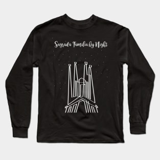 Sagrada Familia by Night in onedraw Long Sleeve T-Shirt